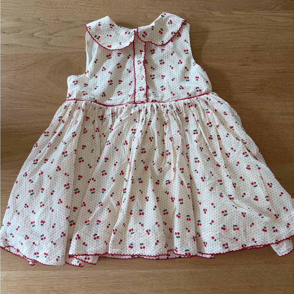 Minnow Cherry-Print Dress with Peter Pan Collar